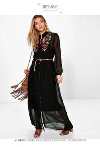 Black long sleeve maxi party dinner dress prom