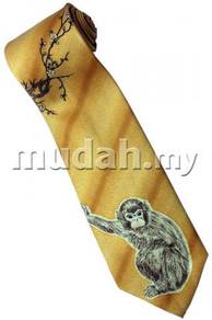Gold Monkey Chimpanzee Mammal Animal YEL Neck Tie