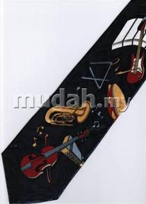 Keyboard Guitar Violin Trumpet Music DARK Neck Tie