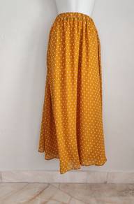 Mustard Yellow Polka Dot Skirt Labuh