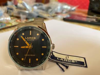Laros Quartz Black Dial Orange Indicators Watch