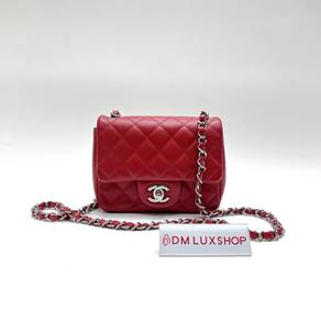 Preloved Chanel Red Caviar CF Mini Square