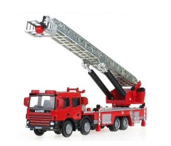 Kaidiwei KDW 1-50 Diecast Ladder Fire Engine Red