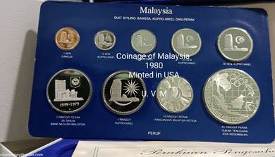 Coinage of Malaysia 1980 Set of 9 in MINT Conditio