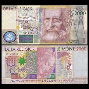 De La Rue Giori Leonardo Da Vinci 2000 Test Note B
