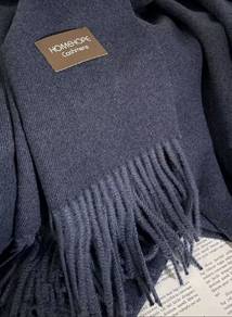 navy blue wool winter shawl scarf thick for warmth