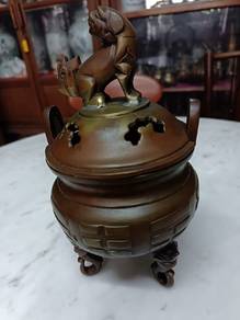 Bronze Incense Burner with Foo Lion Lid