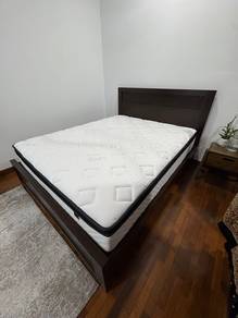 SOVN Mattress + wooden bed frame + bed side table