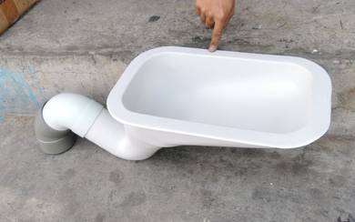 Plastic squatting pan (extra elbow) / tandas