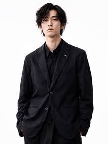 MALE & CO Black Wool Blend Tailored Blazer