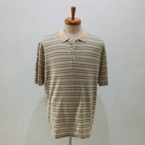 Christian Dior Stripes  Beige Collar Polo T-shirt