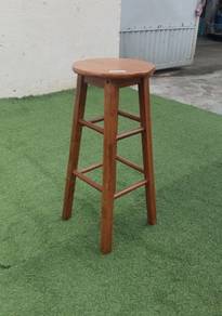 YF04E Kerusi Bangku Kayu Tinggi Bulat Round Stool