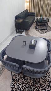 Modern Grey Dining Table and Chairs Set