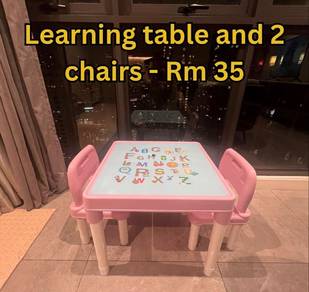 A table and two chairs.