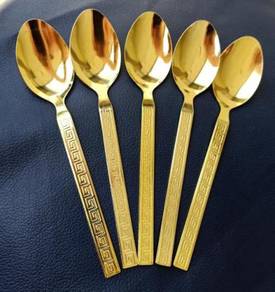 Set 5 sudu steel baru dari stok lama