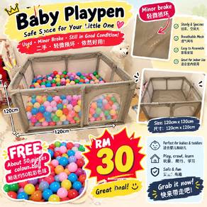 Baby Playpen 120cm x 120cm with Free Colour Balls