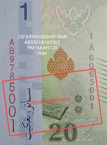 Thailand polymer 20Baht & Malaysia Rm1 Stacks