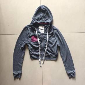 Grey Hoodie Crop Sweater
