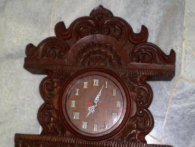 3501 jam dinding kayu teak wood wall clock 1