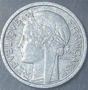 France 1 Franc 1957 old aluminium coin