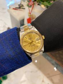 2002 Rolex Oyster Perpetual Date Half 18k 750