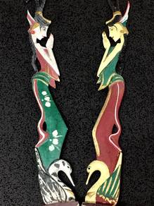 Graceful Wood Figurines (Pair)