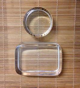 Vintage Clear Glass Paperweights - Pair