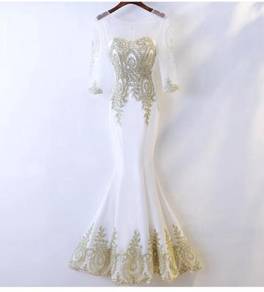 White gold wedding prom dress gown RBP0986