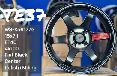 New Rim TE37 Thai Flat Black Center Polish Miling