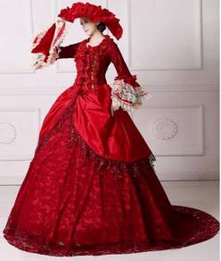 Red Long Sleeve Muslimah Ball Dress Wedding RBMWD0