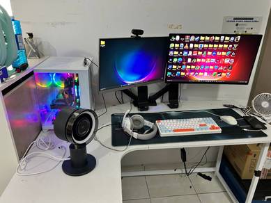 RX 9060 XT 16GB Gaming PC Full Set 2 Monitor