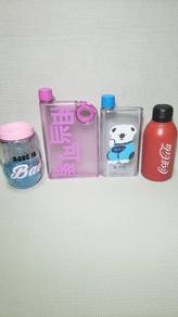A Flat, notebook-style Eplas water bottle.