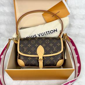 Authentic LV Diane Brown Monogram Bag (Pink Strap)