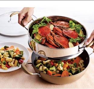 30cm Wok With Steamer