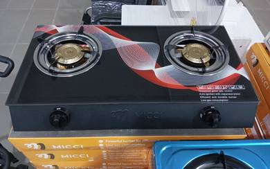 Micci Gas Stove 2 Burner Glass 