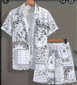 Men's 3D Digital Print Sport Shirt & Shorts Set