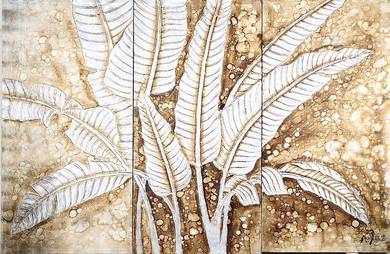 Silverly Banana Leaves Collagraph - A. Yang
