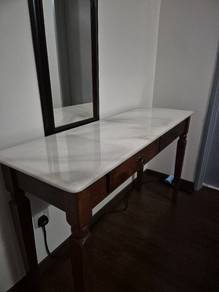 Marble top antique writing table .