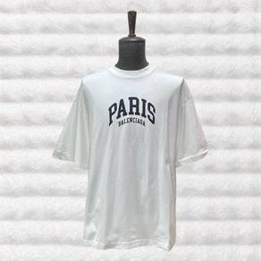 Balenciaga Cities Paris White Tee with Black Logo