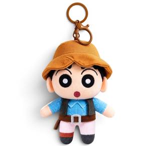 Kawaii Crayon Shin-chan Cowboy Plush Keychain