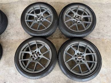 Rim bbs gunmetal 16 inch tayar 80% tahun 2025