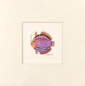 Watercolor Stylized Fish – Signed Shima ’98