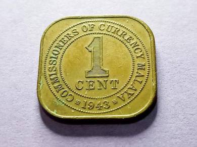 1 cent - Commissioners of Currency Malaya 1943