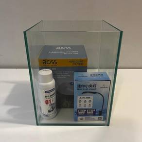 Aquarium Fish Tank Set 8x8x10inch (Filter+light)