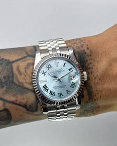 Custom Seiko Mod 36mm Ice Blue Wimbledon Datejust