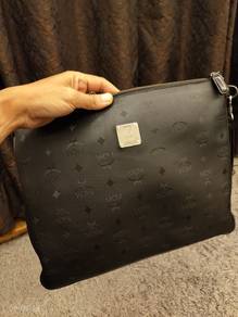 MCM Visetos Studded Canvas Clutch