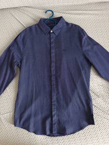 Armani exchange men formal shirt- blue