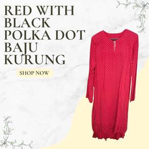 Red with Black Polka Dots Baju Kurung