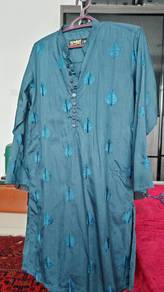 Authentic Pakistani Embroidered Kurti Top - Teal G