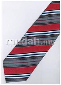 ER22 Red Blue Black White Striped Formal Neck Tie